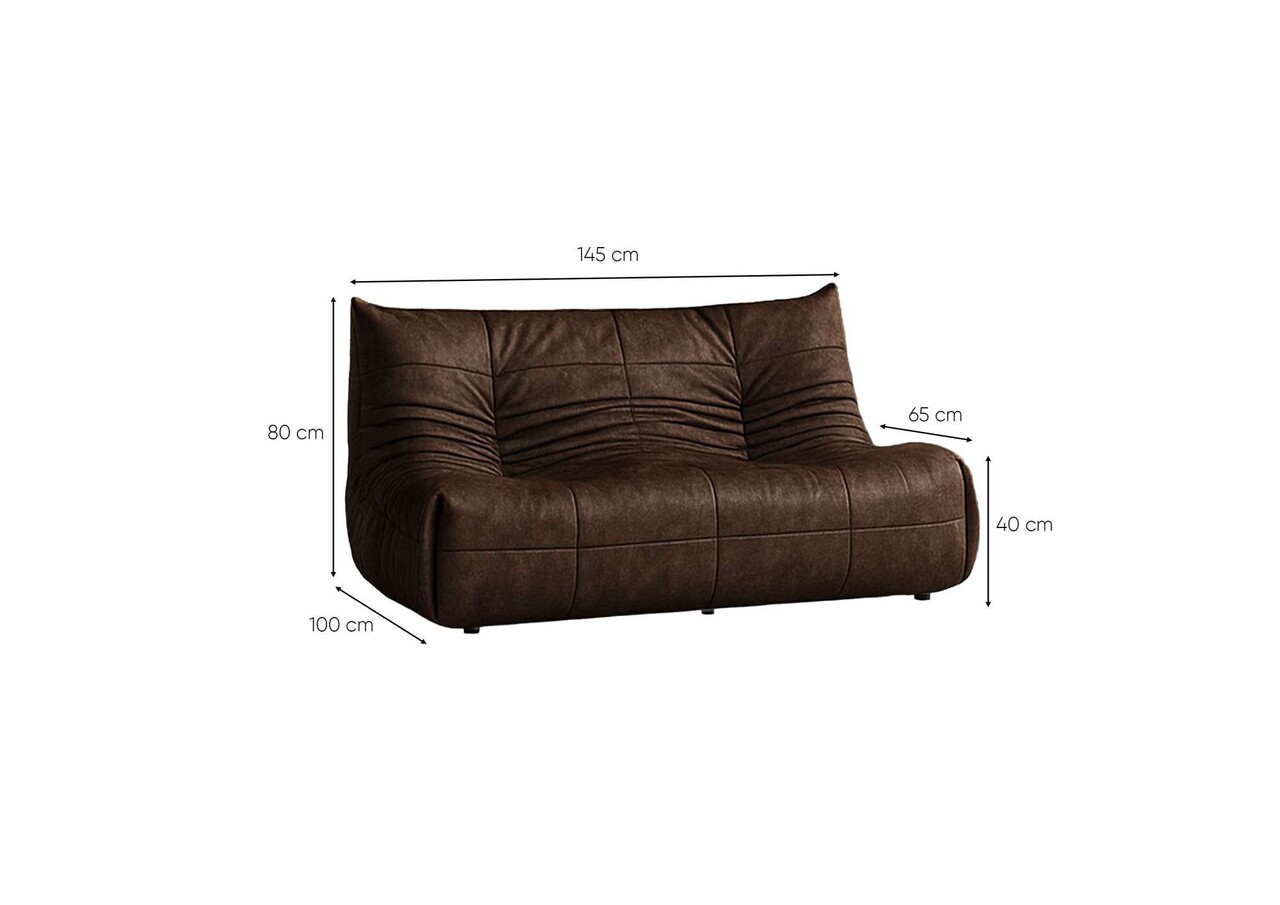 Canapea 2 locuri, Atelier del Sofa, 560ARE5216, Frame: No Frame Fountain Support With Chipboard, Maro
