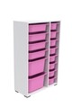 Dulap multifunctional, Estella, Rine 2D4K8U, Alb/Roz