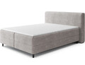 Pat continental tapitat cu lada depozitare, 160x200 cm, ELTAP, Cortiko, lemn/poliester, gri deschis