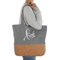 Sacosa de cumparaturi Love, Versa, 45 x 15 x 36 cm, textil, gri