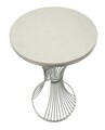 Masuta inalta Funnel, Mauro Ferretti, 50x50x100 cm, fier/marmura, argintiu
