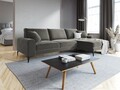 Coltar dreapta, Madara, Mazzini Sofas, 5 locuri, black legs, 254x182x90 cm, catifea, gri deschis