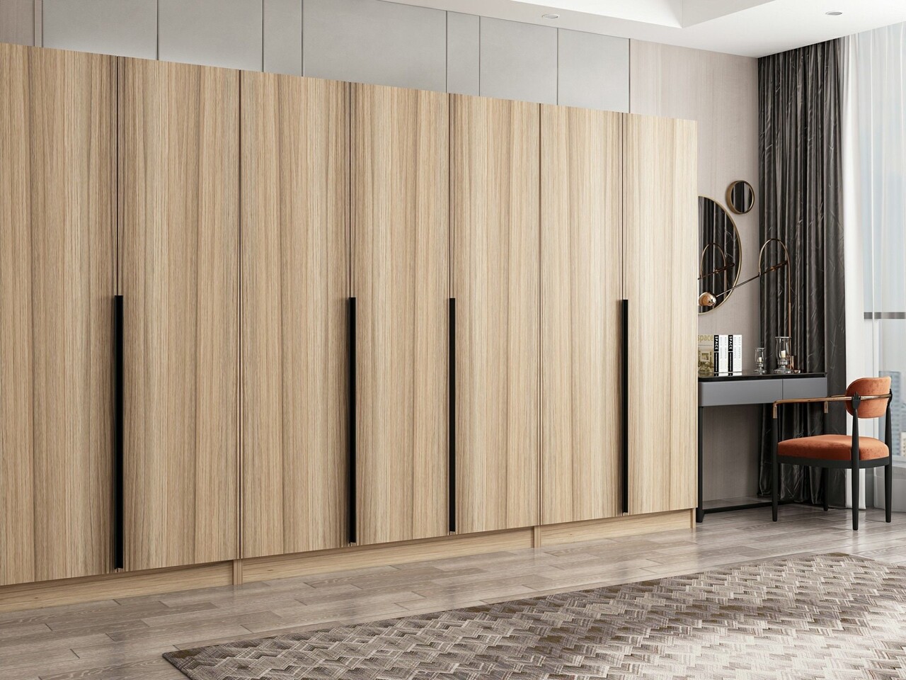 Dulap pentru haine, Minerva, Kale Plus, 315x210x52 cm, PAL, Stejar - 1 | YEO