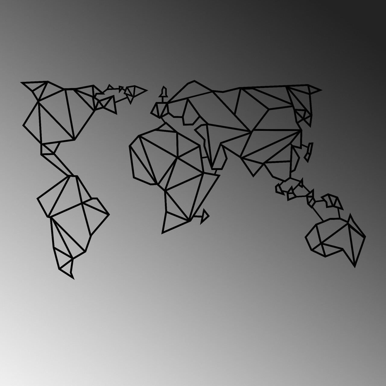 Decoratiune de perete, World Map Led 010, Dimensiune: 58 x 100 cm, Negru - view 6
