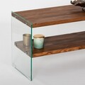 Comoda TV, Neostill, Aqua TV, 140x45x35 cm, Sticla temperata, Natural