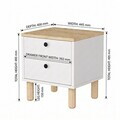 Noptiera, Hanah Home, Rayme, 44.5x49.5x40 cm, Stejar Safir / Alb