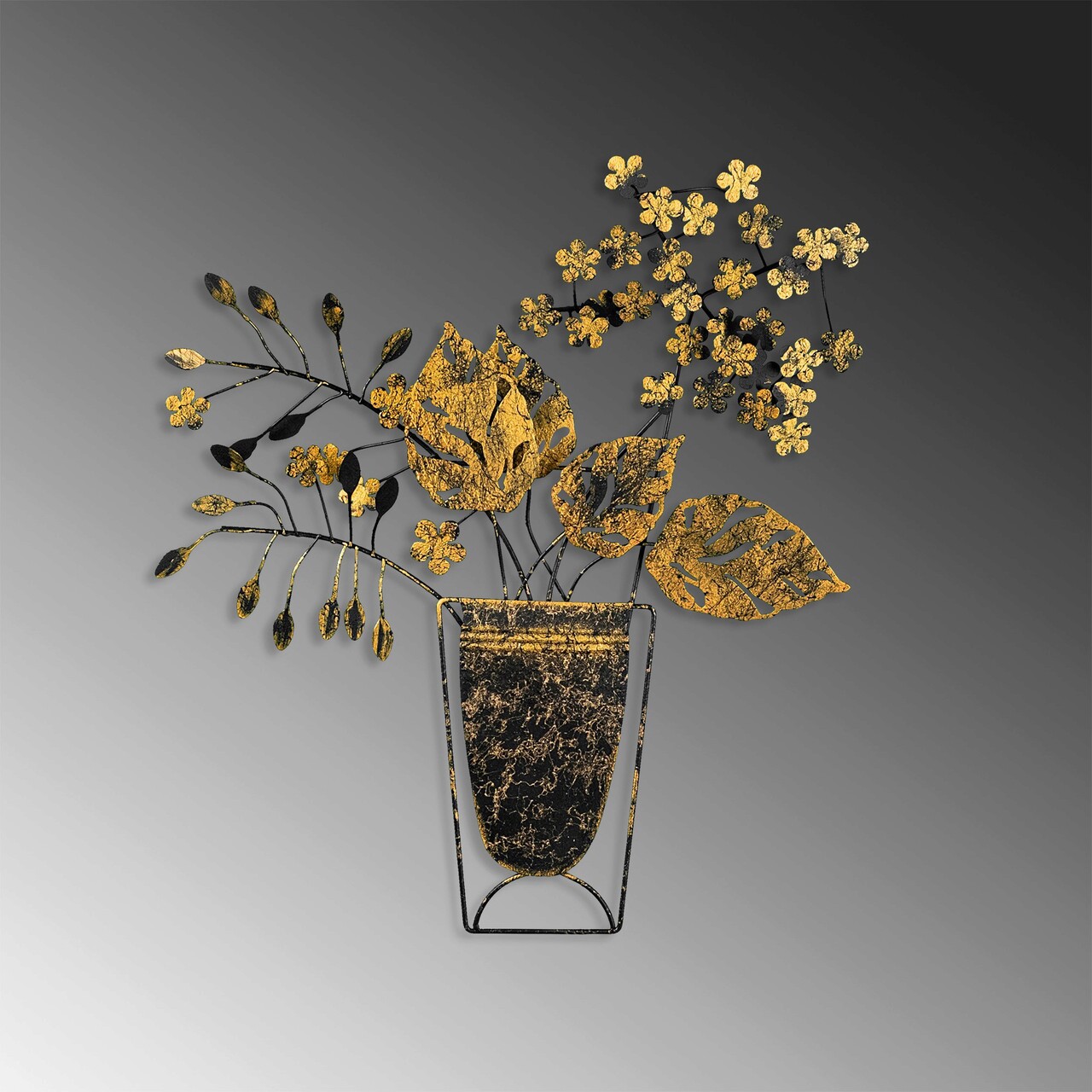 Decoratiune de perete, Flowers in Pots, Dimensiune: 47 x 55 cm, Multicolor - imagine 5