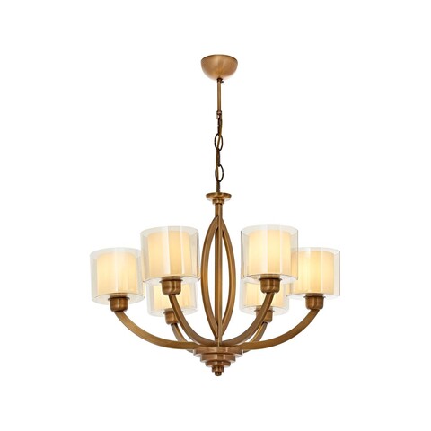 Lustra, Av-1876-6E, Aurora, 65 x 80 cm, 6 x E27, 60W, crem/aramiu antic Aurora