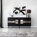 Consola, Neostill, Paris, 180x80x40 cm, PAL, Negru / Fume