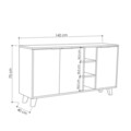 Comoda Ekre, Decortie, 142x40x75 cm, antracit