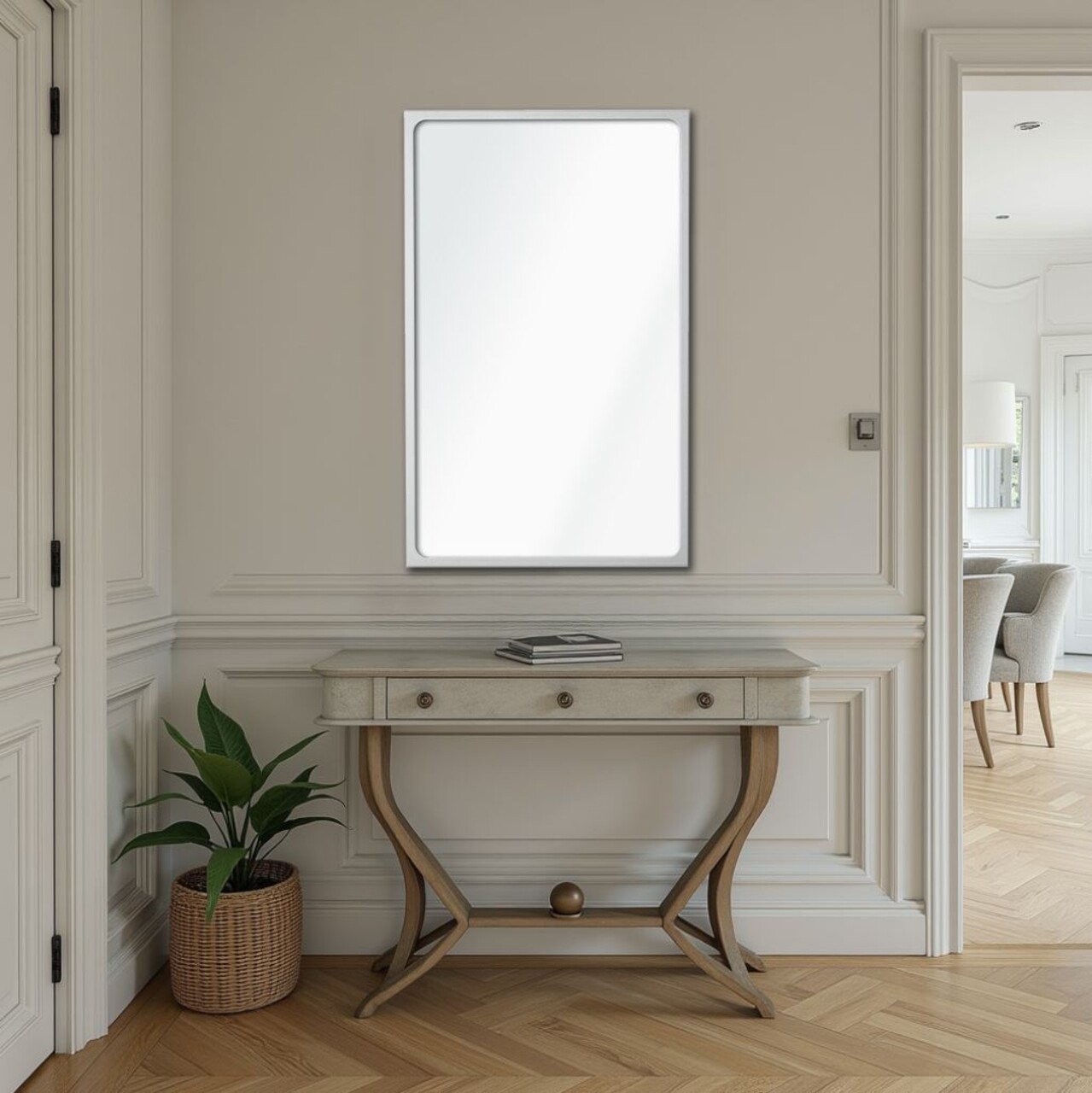 Oglinda decorativa, Lumisfera, Dune 50 x 70, Argintiu