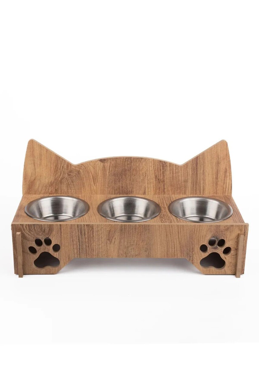 Bol pentru hrana animale de companie, Paws &amp; Whiskers, Apvm16, MDF , Multicolor - imagine 3