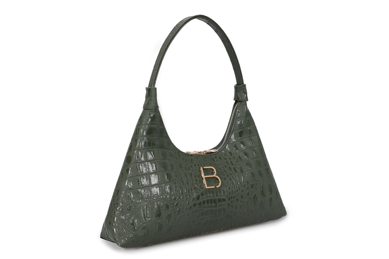 Geanta, Lucky Bees, 505 Croco Green, piele ecologica, verde