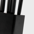 Set 5 cutite + suport Masterset, Homla, lemn/inox, negru