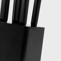 Set 5 cutite + suport Masterset, Homla, lemn/inox, negru