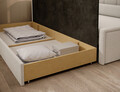 Canapea extensibila brat stanga 3 locuri, ELTAP, Fulgeo, 214x82x77 cm, lemn/catifea din poliester, alb