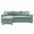 Coltar extensibil reversibil Lilian, Pakoworld, 225x148x81 cm, textil, menta