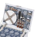 Cos de picnic 2 persoane Orlando, Homla, 38x26x18 cm, rachita/inox, alb
