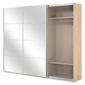 Dulap inalt cu 3 usi culisante, Mira, 271 x 62 x 229 cm, pal/oglinda, sonoma