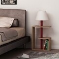 Lampadar Homitis, Saly - Oak, Claret Red, 20x40x86 cm