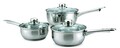 Set de gatit 6 piese, Sabichi, 1 l, 1.5 l, 2 l, inox, argintiu