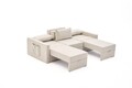 Canapea extensibila cu 3 locuri, Balcab Home, 825BLC4324, Cadru: 100% LEMN DE BRAD, Crem