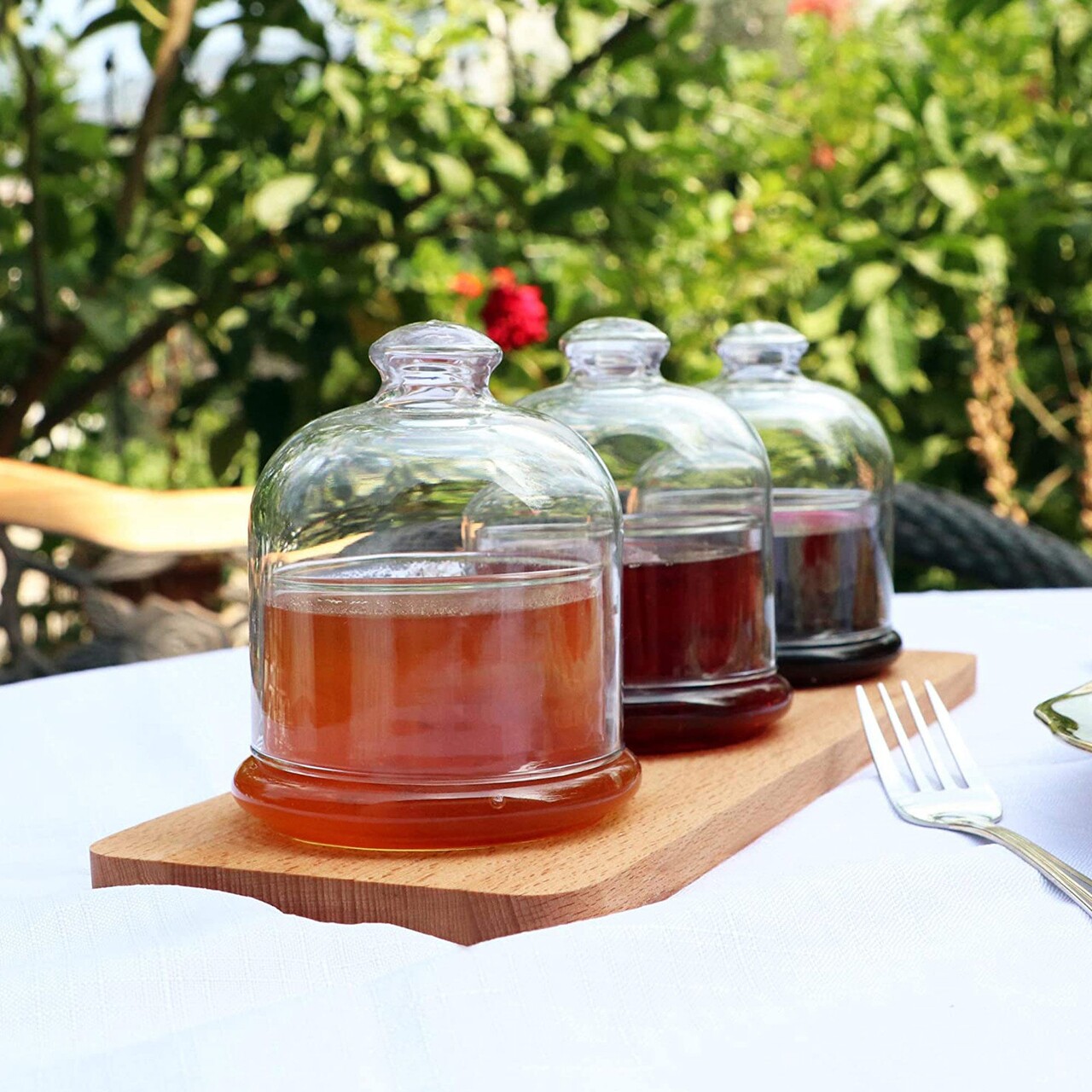 Set 3 borcane cu tava pentru servire UP00208, Forsberg, 27.5x9x11 cm, sticla - 2 | YEO