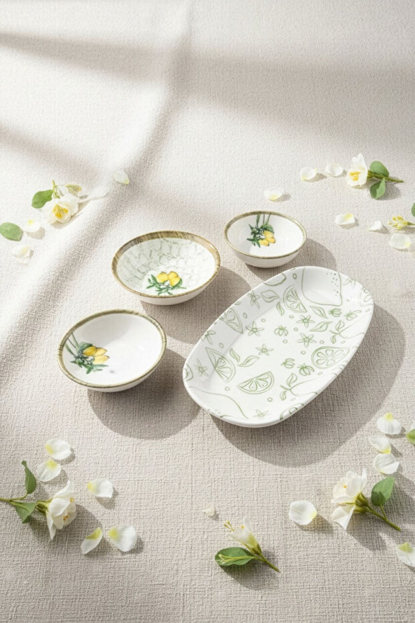 Set de mic dejun, Hermia, 126MBM1402,  Bol: 13 x 13 x 4 cm (2 bucăți), White / Green / Yellow - view 3
