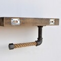 Etajera cu suport pentru hartie igienica Boruraf196, Evila Originals, 30x14x16 cm, maro/negru