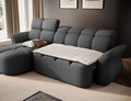 Coltar extensibil stanga 3 locuri ELTAP, Beneth, 301x185x115 cm, lemn/poliester, gri inchis