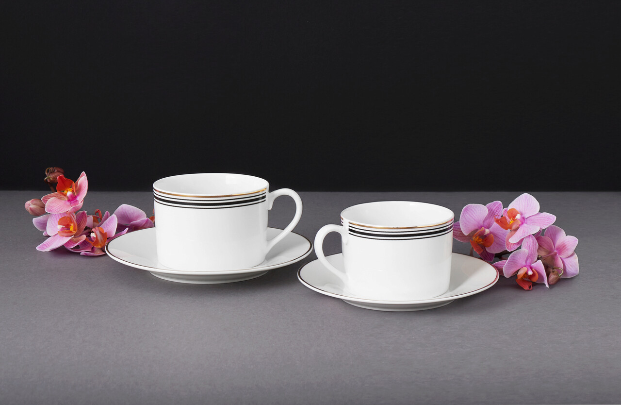 Set de cafea/ceai 12 piese, Art Deco, Ambition, portelan, multicolor