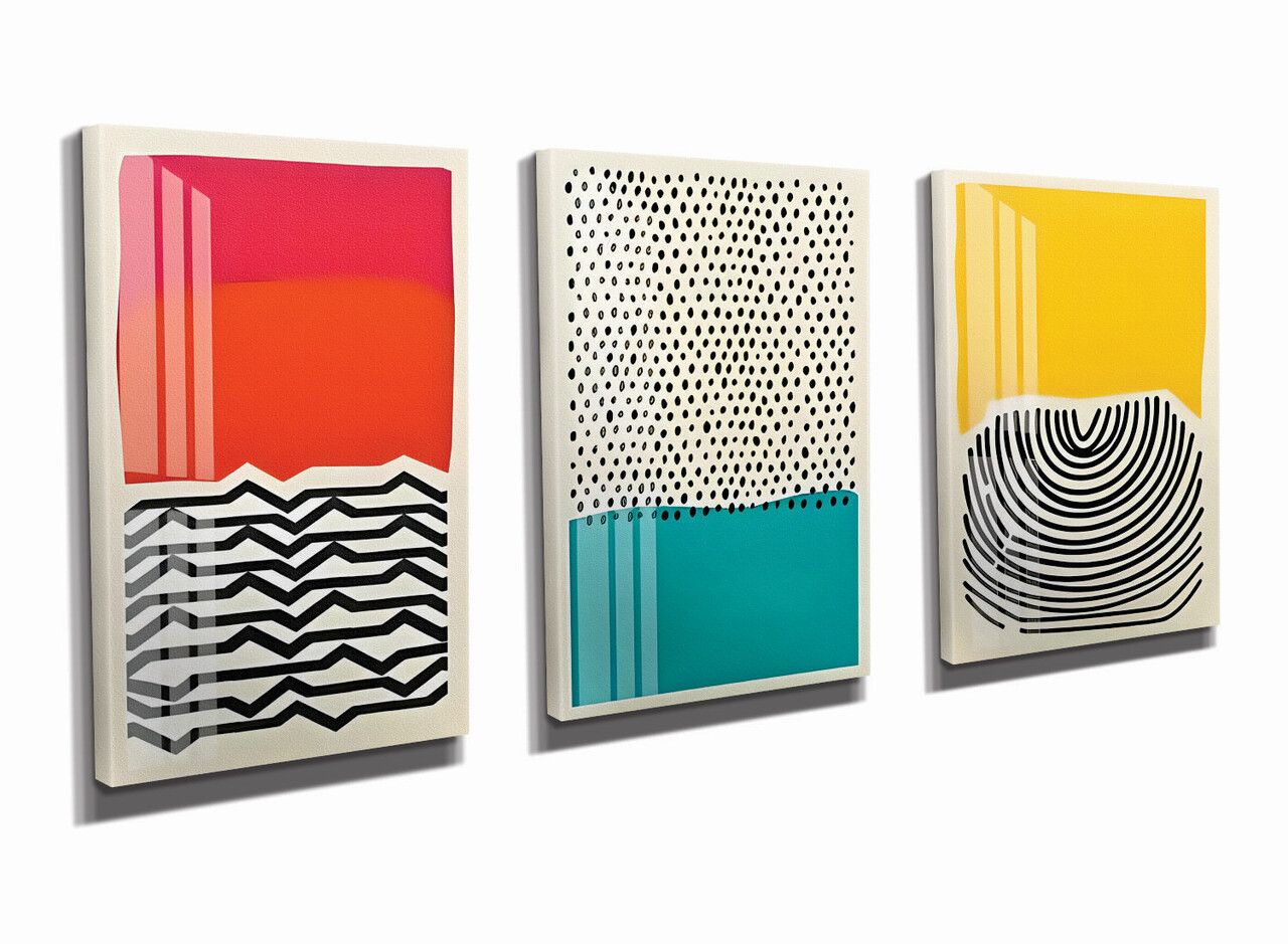 Set 3 tablouri decorative, UDC15, Canvas imprimat, Multicolor - view 2
