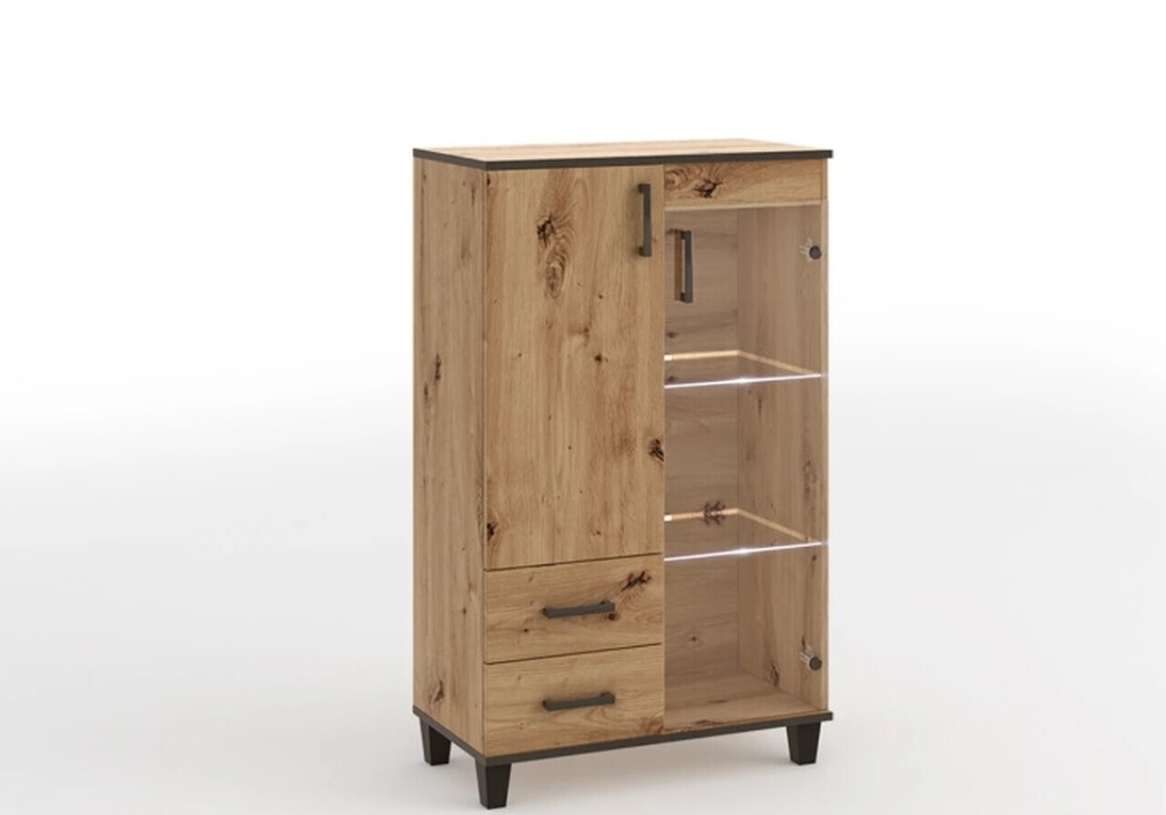 Dulap de bucatarie ADRK, Pola 01, 80x40x132 cm, PAL laminat, artisan