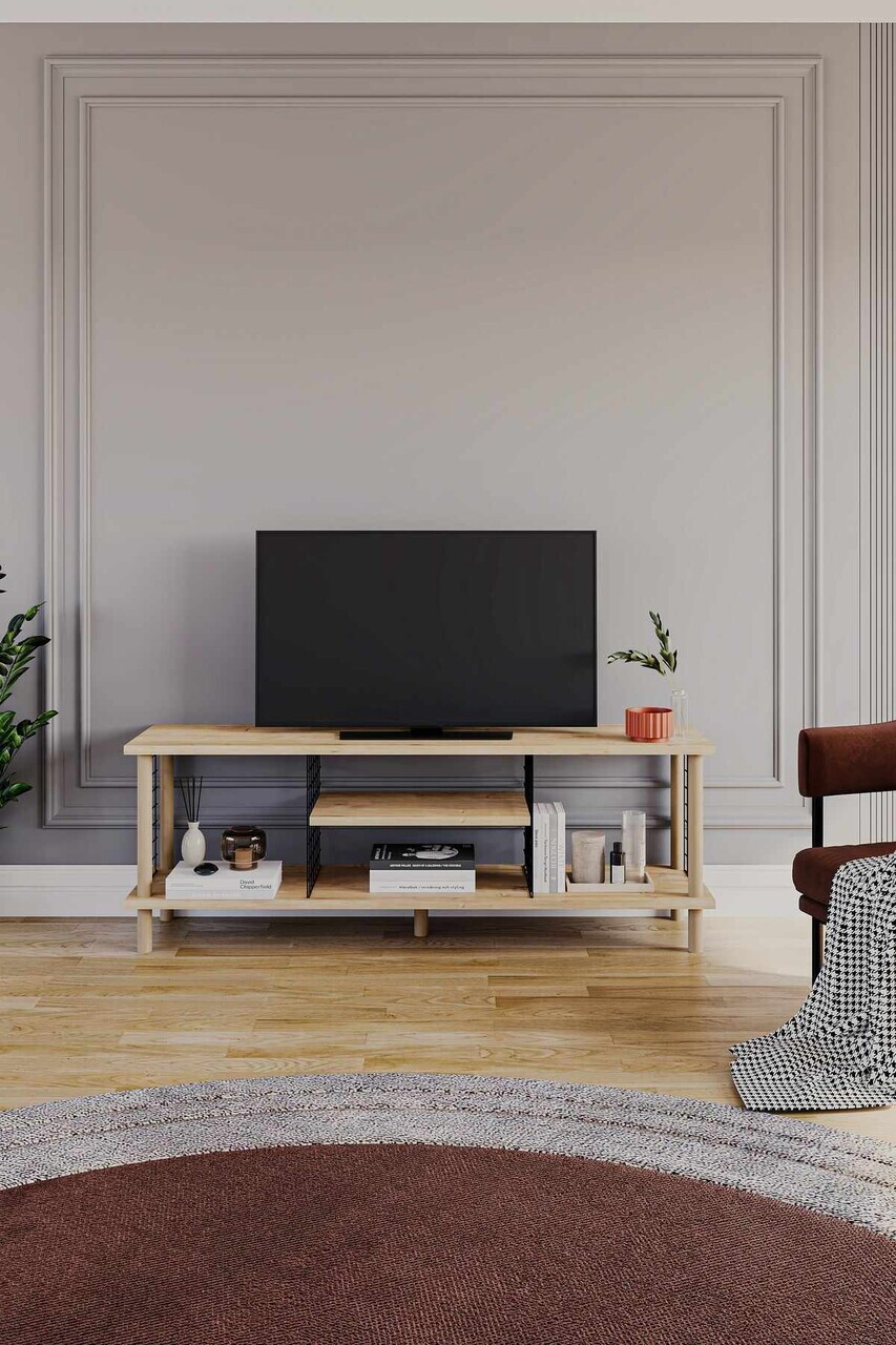 Comoda TV, Hanah Home, Peka-0048, 120x42.6x30 cm, PAL, Maro — imaginea 2