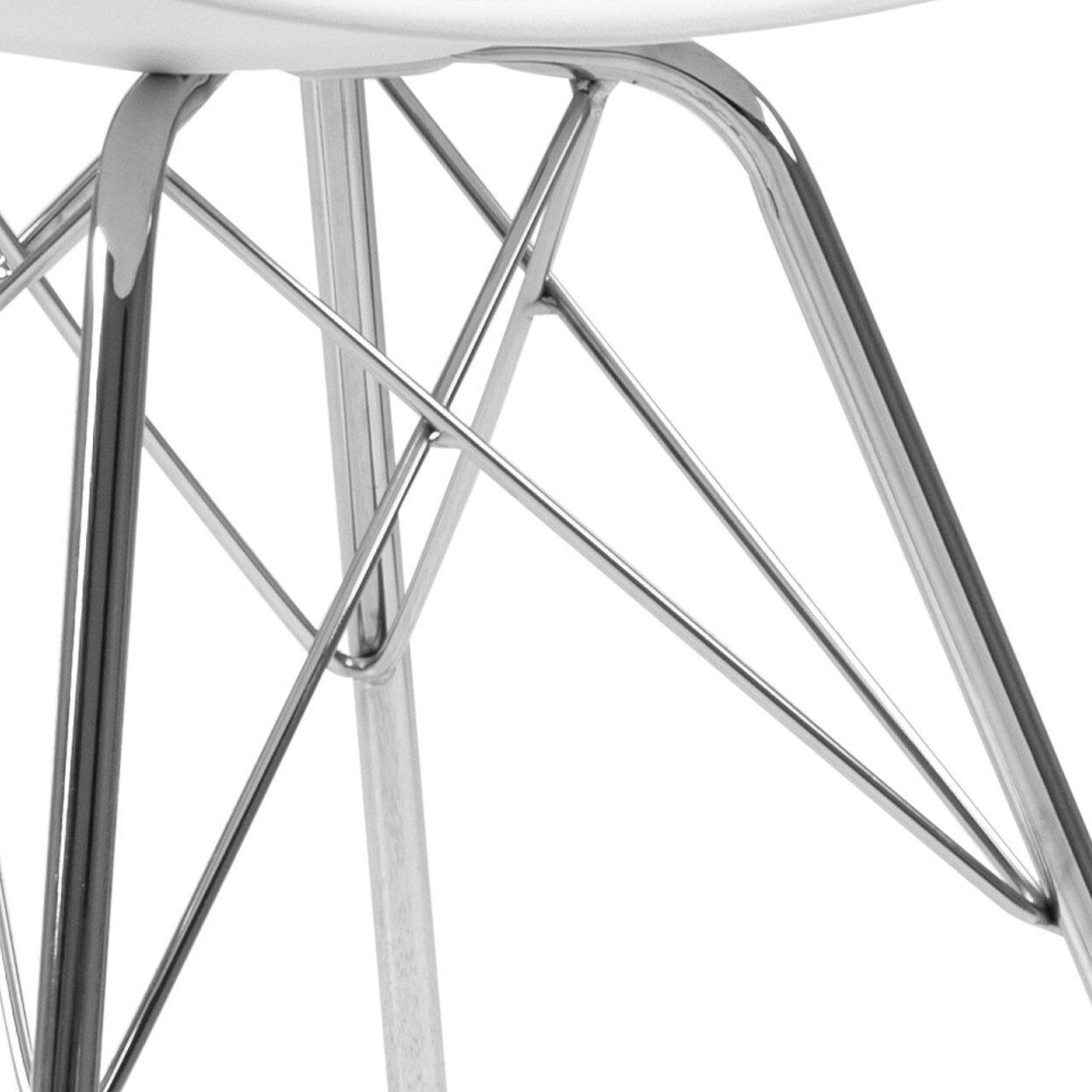 Scaun Eris, Actona, 48.5x54x85.5 cm, piele ecologica/otel, alb/crom - view 4