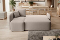 Coltar extensibil stanga 3 locuri ELTAP, Hadson, 206x150x89 cm, lemn/poliester, bej inchis