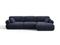 Coltar dreapta 6 locuri, Ophelia, Micadoni Home, 297x164x84 cm, tesatura structurata, albastru navy