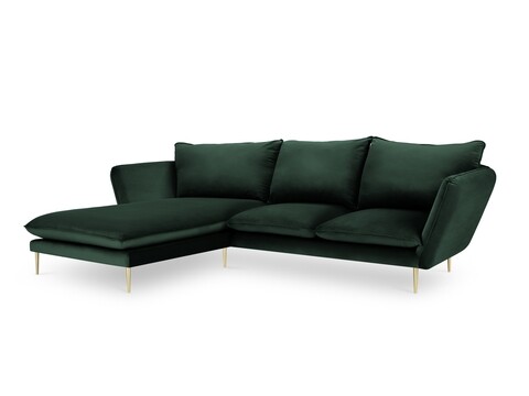 Coltar stanga, Verveine, Mazzini Sofas, 5 locuri, 286x190x96 cm, catifea, verde bottle