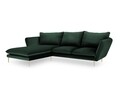Coltar stanga, Verveine, Mazzini Sofas, 5 locuri, 286x190x96 cm, catifea, verde bottle