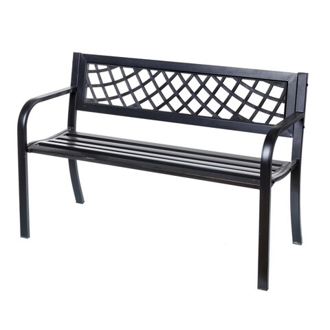 Banca pentru gradina Viko, 115 x 51 x 74 cm, otel, negru