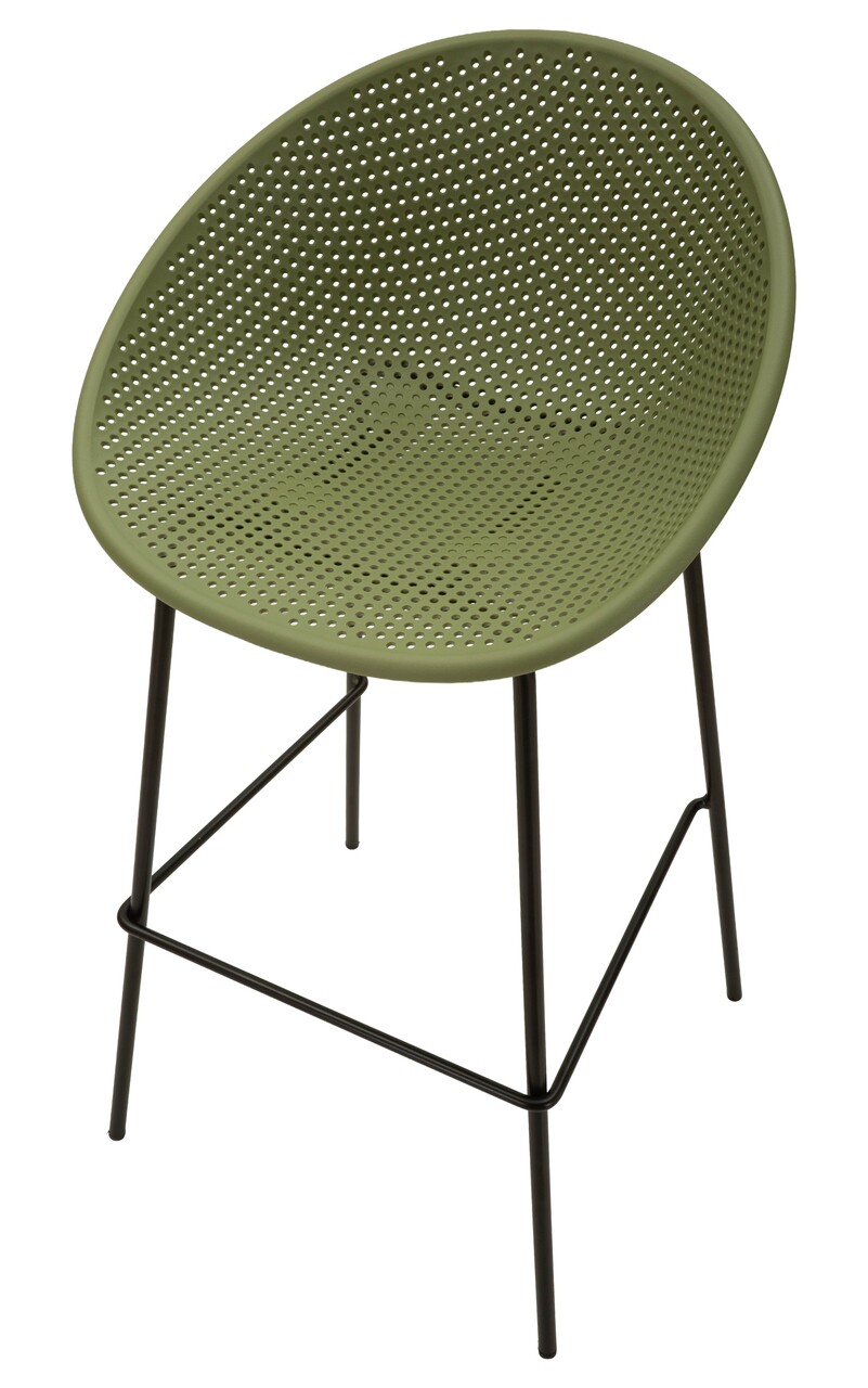 Set 2 scaune de bar, Mauro Ferretti, Ibiza, 50x50x98 cm, utilizare interior / exterior,  plastic/metal, verde/negru - view 8