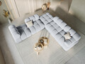 Taburet, Bellis-51, Micadoni Home, 94x94x43 cm, catifea, albastru deschis