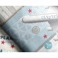 Lenjerie de pat pentru o persoana, Airplane 713 Blue, Royal Textile, 2 piese, 140 x 200 cm, 100% bumbac, multicolora