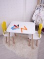 Set masa si scaun pentru copii, Bambini, Bunny One Chair Set, Galben/Alb