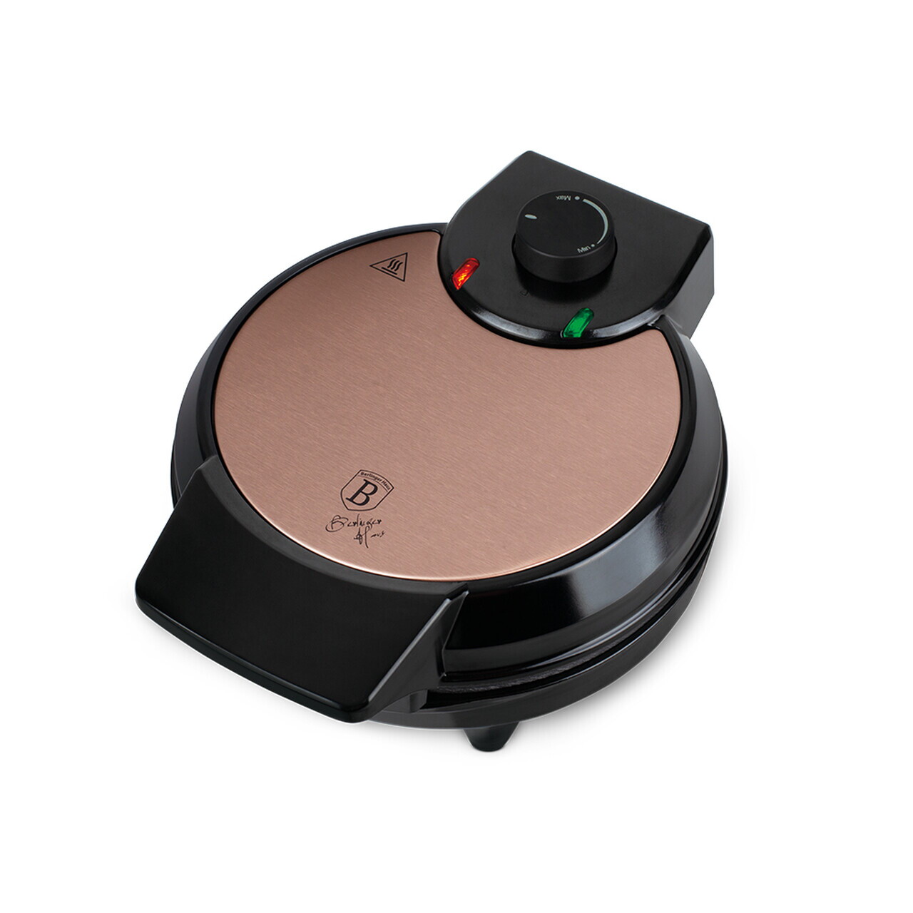 Aparat pentru vafe Berlinger Haus, Rose Gold, 700W, 20.32 cm, roz/negru - imagine 2