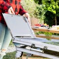 Gratar pliabil din otel inoxidabil pentru carbune ExelQ, InnovaGoods, 81 x 33 x 73 cm