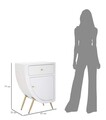 Noptiera inalta Venus, Mauro Ferretti, 60x32x79 cm, MDF/fier, alb/auriu