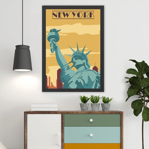 Tablou decorativ, New York (55 x 75), MDF , Polistiren, Multicolor Colton
