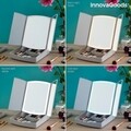 Oglinda LED pliabila 3 in 1 cu organizator de cosmetice, Panomir InnovaGoods, 38.5x33.5x29 cm