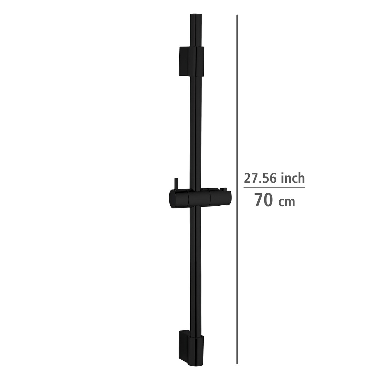 Bara cu suport pentru dus, Wenko, Classic, 70 cm, inox, negru - 1 | YEO